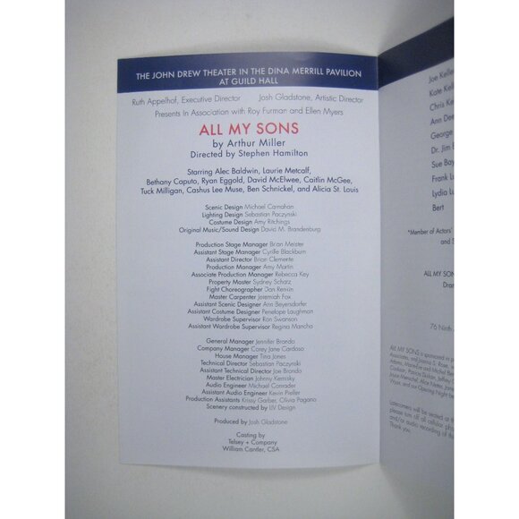 All My Sons Program 2015 Alec Baldwin Laurie Metcalf Arthur Miller Hamilton - Picture 2 of 5